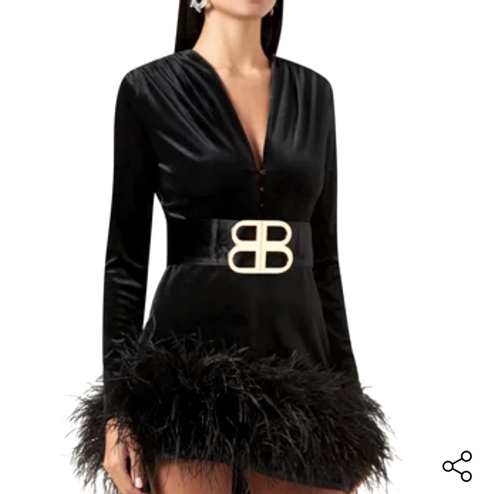 BRONX AND BANCO Fiora Long Sleeve Mini Dress Women's Size 2 Black
